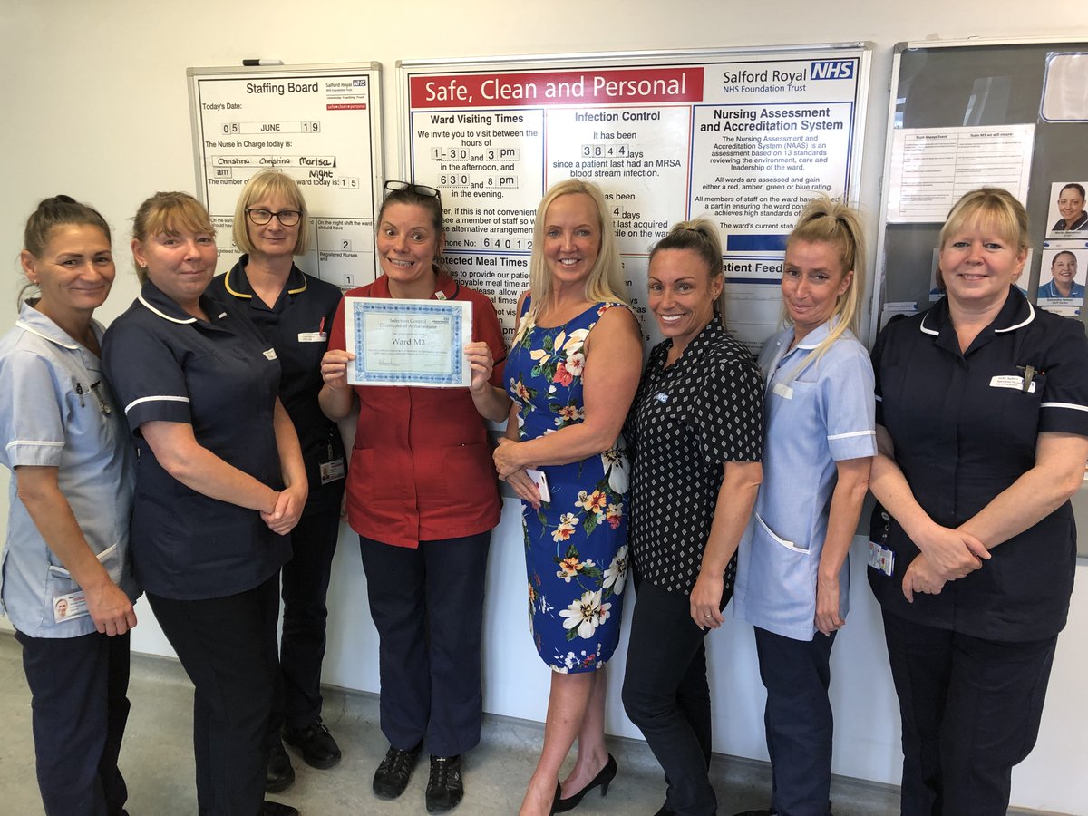 SandraBradyS2's tweet photo. Congratulations to wards B6, B8, L3 &amp; m3 on having zero
MRSA blood stream infections, MRSA acquisitions and C. Difficile infections in the last 12 months! Well done to everyone! 
@SalfordRoyalNHS  @NCAlliance_NHS @louhood83 https://t.co/4EsBNgIhK2