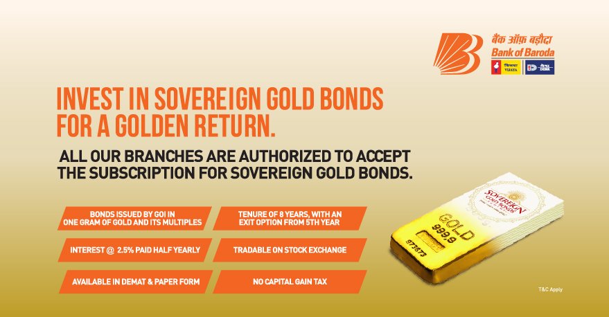 A golden opportunity for investors! It’s GOLD that earns 2.5% interest, it is safely kept with the bank, and is a high returns investment. There no capital gain tax and the minimum subscription is only 1 gm! Go ahead &amp; start getting golden returns now. bit.ly/Sovereign_GB