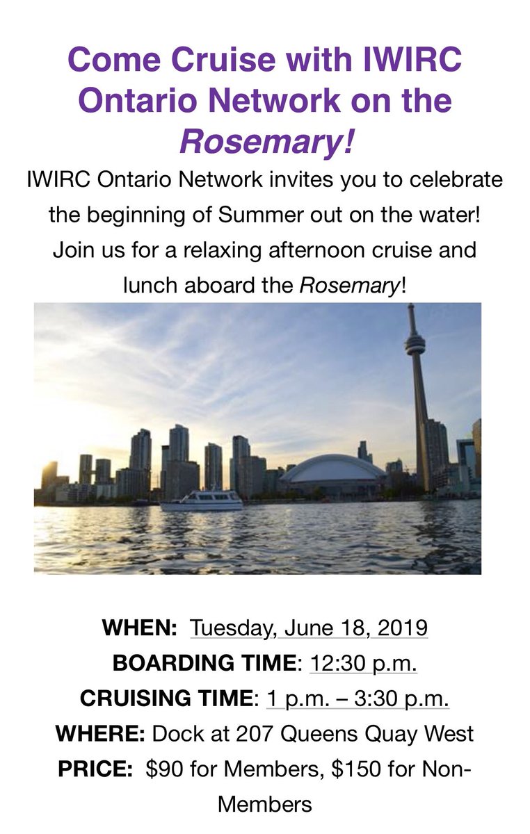 Join us on June 18th at our Boat Cruise Event! eventbrite.ca/e/come-cruise-…