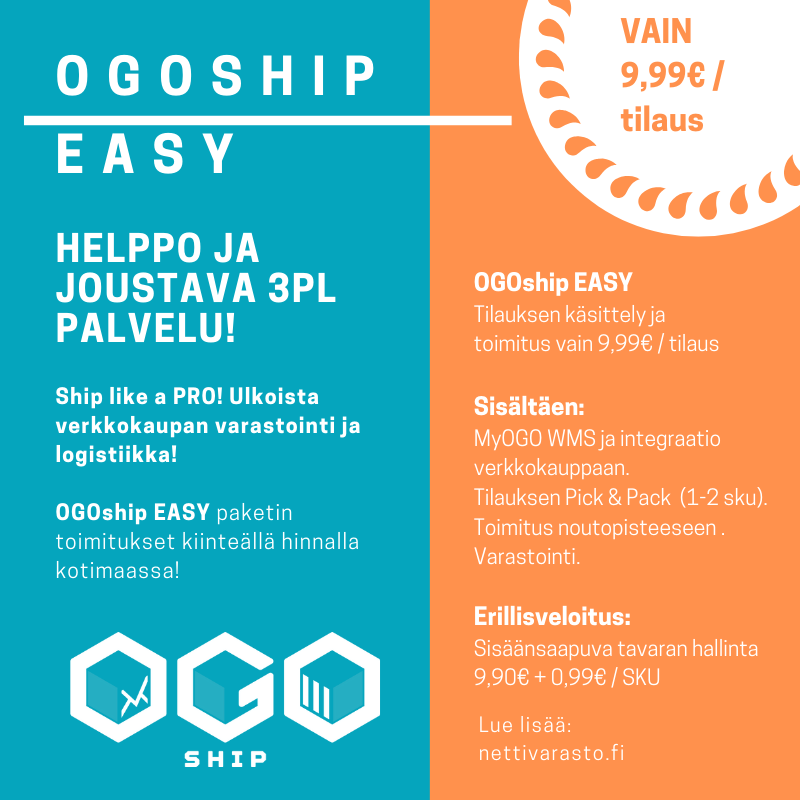 NettiVarasto's tweet photo. Boom 💥

Nyt voit ulkoistaa verkkokaupan logistiikan kiinteeän hintaan! Ennakoi kulut ja starttaa vaikka heti 👌

#verkkokauppa #NettiVarasto #3PL #TPL #thirdpartylogistics #logistiikka #tilaustenkäsittely #kasvukumppani #fulfilledbyOGOship
#OGOshipEASY https://t.co/Ym5tjbe3Ip