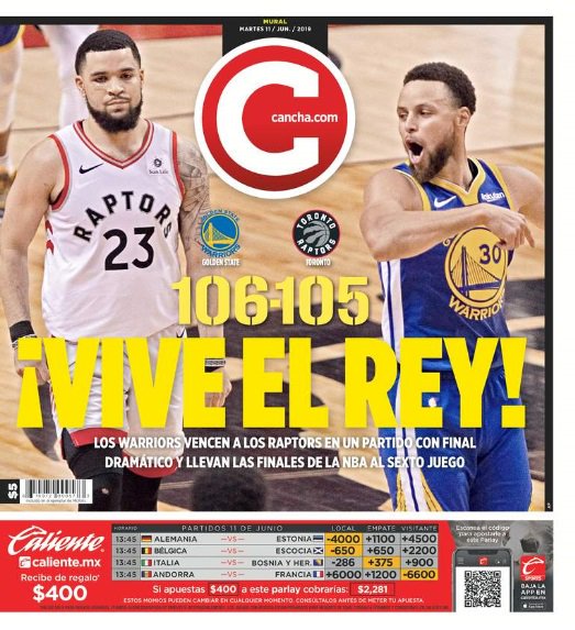 SanCadilla's tweet photo. Mis niiiños, aquí les dejo la portada de @canchamural
- Habrá sexto juego en la @NBA
#Llevelooo #Llevelooooo #QuiénDijoYoooo https://t.co/3c7PnTxmlG