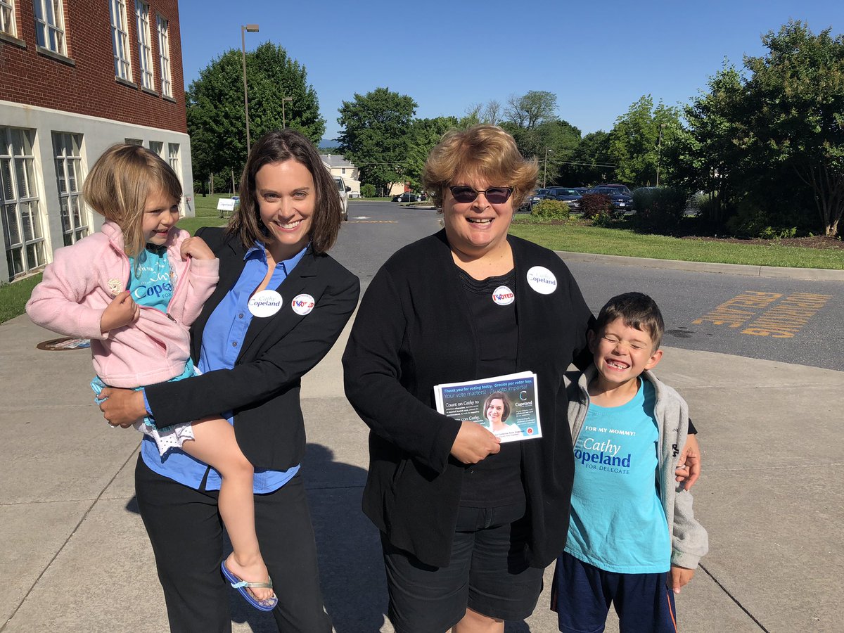 CathyVA26's tweet photo. Voting day!!! Love all my volunteers! #CountonCathy https://t.co/Sce40siVs6