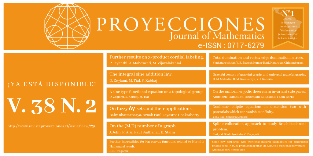 UCNRevistas's tweet photo. Ya está disponible, V. 38 N. 2, #ProyeccionesJournalUCN #matematicas #revistas #graficos #integrales #ecuaciones #desigualdades #teoremas #nolineales #integrales #Hermite-Hadamard #problemabraquistócrona #Ostrowski #Caputo
en: https://t.co/2s1UJZpcwc https://t.co/obN48Ry88Y
