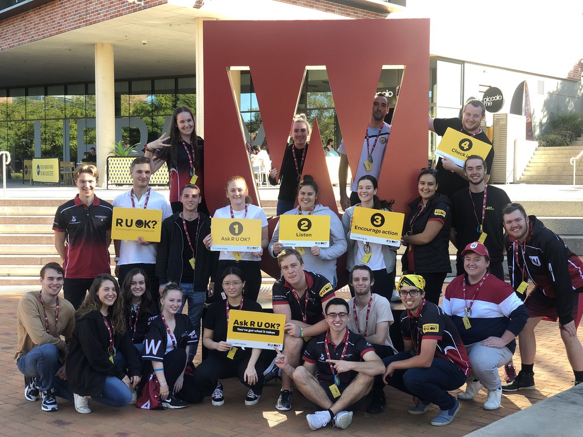 rowena_saheb's tweet photo. Today our @westernsydneyu travelling sports captains &amp; managers took part in an @ruokday training sessions. Could not be prouder of our student leaders. 1)Ask🗣the Question 2) Listen👂without judgement 3)Encourage action 💪🏽 4. Check in 🤗 #ruokeveryday #westernsydneyu #unlimited https://t.co/vW1PbQncoU