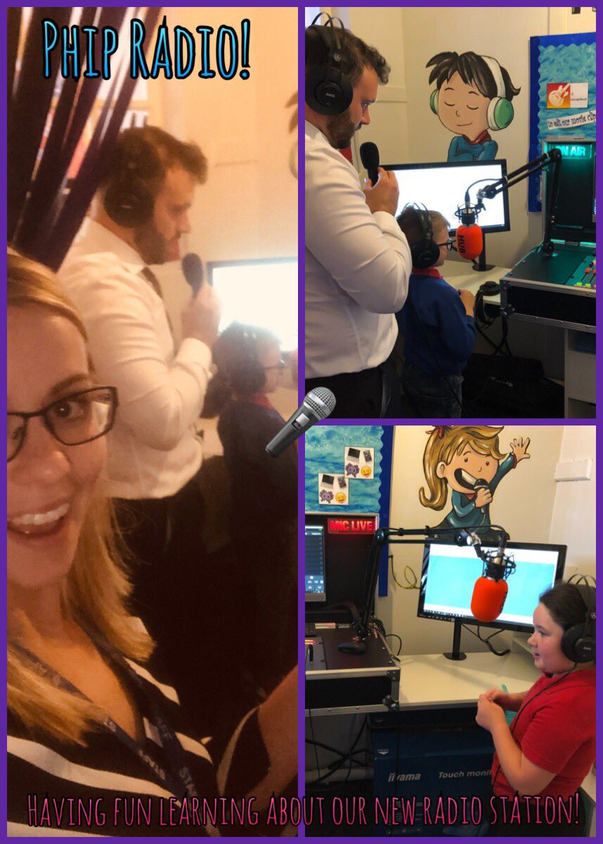 PPS_Enfys's tweet photo. Mrs Dowd is being showed the ropes with the @PhipRadio station today! Awesome, thanks guys for showing me 👍🏻🎤😊 @Phip_Primary https://t.co/6jqj12fgkk