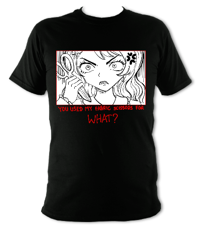 dearmyshrimp's tweet photo. One of my new tshirt designs , please give a like if you can relate to it, #youusedmyfabricscissorsforwhat #fabricscissors #animegirl #relateable #mangaart #arttshirts https://t.co/W8zwc1OVsB