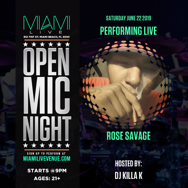 OnlyQueenRose25's tweet photo. I'm performing at Miami LIVE Open Mic 6/22/19 come check me out! #Coast2Coast https://t.co/utCUOGAjrJ