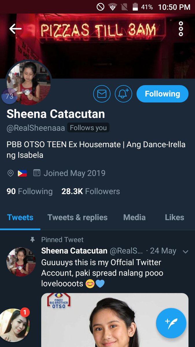 SHEENAfinities's tweet photo. Finally, nakabalik na din ng Manila. Isang buwan na walang internet connection. Hindi ko inexpect na finollow mo ako bebe @RealSheenaaa . Huhuhuhu. Thank you bebe!💙  Thank you dn po Tita @thEzZLyN sa pag-understand ng situation ko. Hello, fangirling life! https://t.co/94QxckxBlV