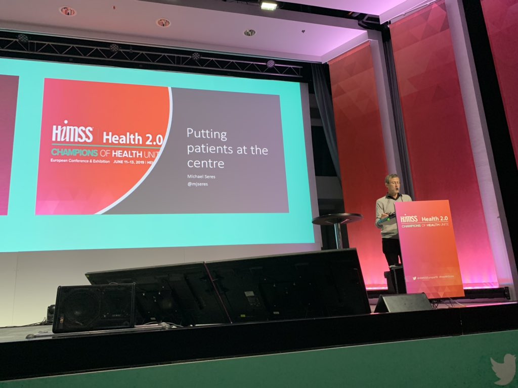 Why in 2019 are we still talking about putting the Patient in the center? Time to put words to action. #wearenotwaiting #michaelseres #HIMSSeurope19 #purpose #passion #privilege #people