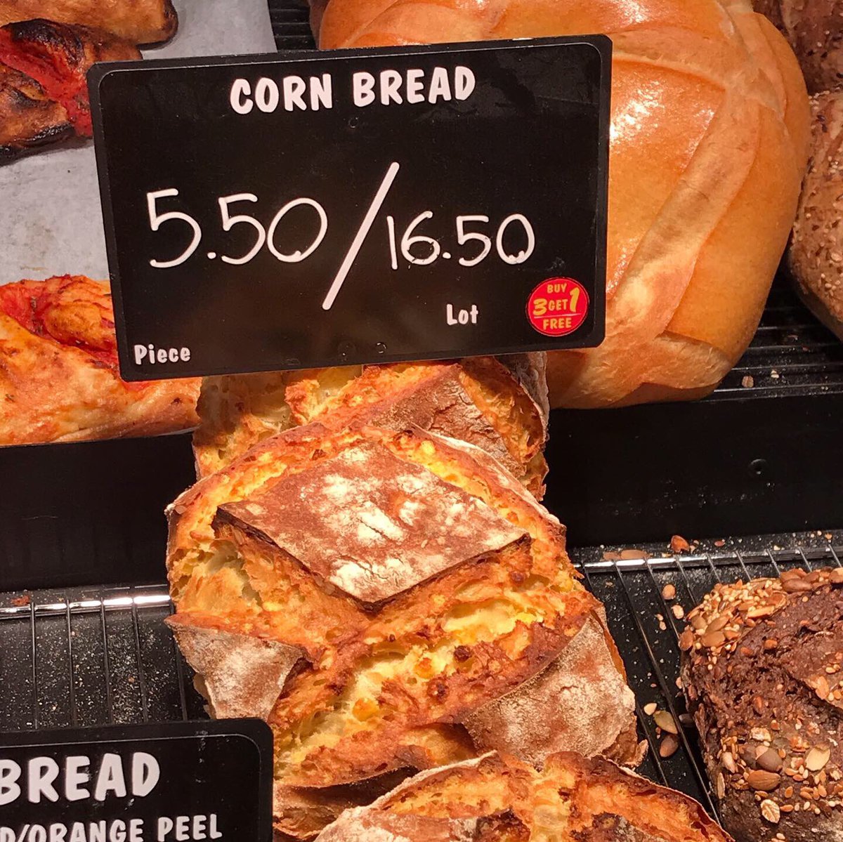 Did you know that we bake Corn Bread? Unlike American cornbread baked with cornmeal, our Corn Bread is baked with corn flour which produces a special bread-like loaf with a hint of corn flavor. #cornbread #frenchbakery