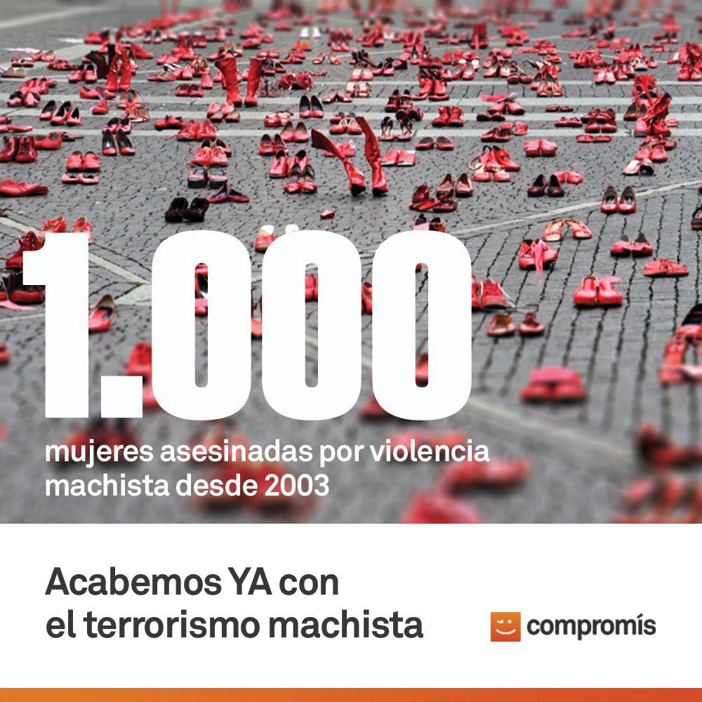 CompromisOri's tweet photo. Con el asesinato de #Alboraia, ya son 1.000 las mujeres víctimas de violencia machista desde 2003.

- 854 personas asesinadas por ETA entre 1968 y 2010
- 228 personas asesinadas por terrorismo yihadista desde 1985

¿Cuándo reaccionaremos?

#NosQueremosVivas🚺✊🏿 https://t.co/dSHgLyMzwM