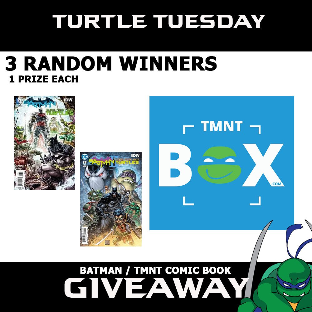 TMNTBox's tweet image. Comment with the hashtag #TurtleTuesday for your chance to win a Batman / TMNT Comic Book. Winners will be chosen on June 18th, one winner from Facebook, Twitter &amp;amp; Instagram each. #tmntbox | Use code TURTLES at tmntbox.com/shop for 10% off any TMNT Box Shop item.