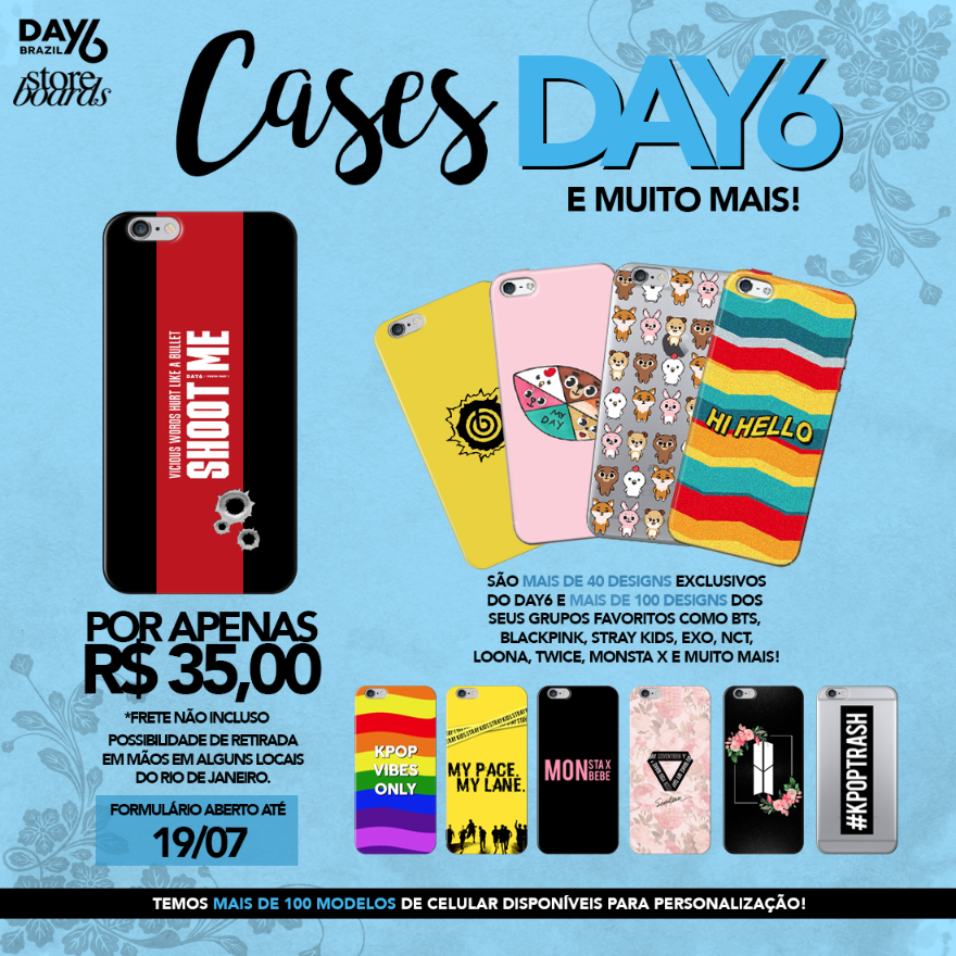 DAY6BRAZIL's tweet photo. 「 CEG CASES  」

Em parceria com @PortalDAY6BR e @storeboards!
Mais de 100 designs exclusivos pra vocês!

↳ 💵 VALOR: R$ 35,00
↳ 🚚 FRETE: R$ 10,00
↳ 📝 FORM: https://t.co/UdpSIA579v

Leia o formulário atentamente e, caso haja alguma dúvida, não hesite em nos chamar na DM! ♥️ https://t.co/nHAKS6tCTg