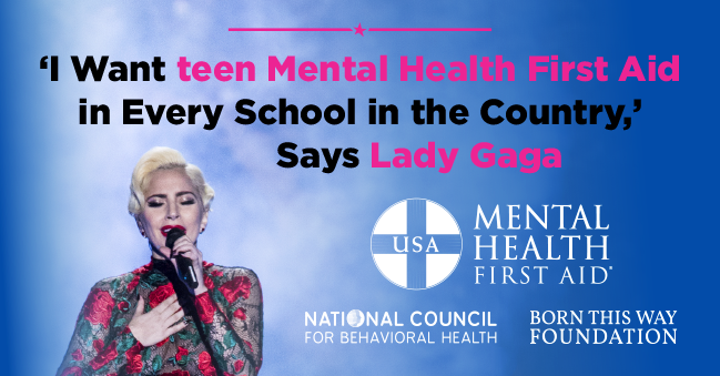 MHFirstAidUSA's tweet photo. . @ladygaga @BTWFoundation and @NationalCouncil announced that they will expand #teenMHFA to 20 additional high schools around the country this fall. The innovative new peer-to-peer program empowers young people to support each other in times of need. https://t.co/cahxXcC6ka https://t.co/CVTTWzUquU