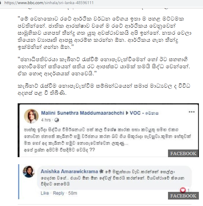 මෙම අර්බුදය සම්බන්ධයෙන් බීබීසී සිංහල සමඟ අදහස් දැක්වූ ආර්ථික හා සමාජ විද්‍යා පර්යේෂකයෙකු වන ආචාර්ය පියවි විජේවර්ධන පෙන්වා දුන්නේ, පාස්කු ප්‍රහාරය හේතුවෙන් ශ්‍රී ලංකාවේ සමස්ත ආර්ථිකයට 4%කට වැඩි හානියක් සිදුව ඇති අවස්ථාවක රටේ ආරක්ෂාව, ආර්ථිකය පිළිබඳව සාමූහික තීරණ ගත යුතුව ඇති බවය