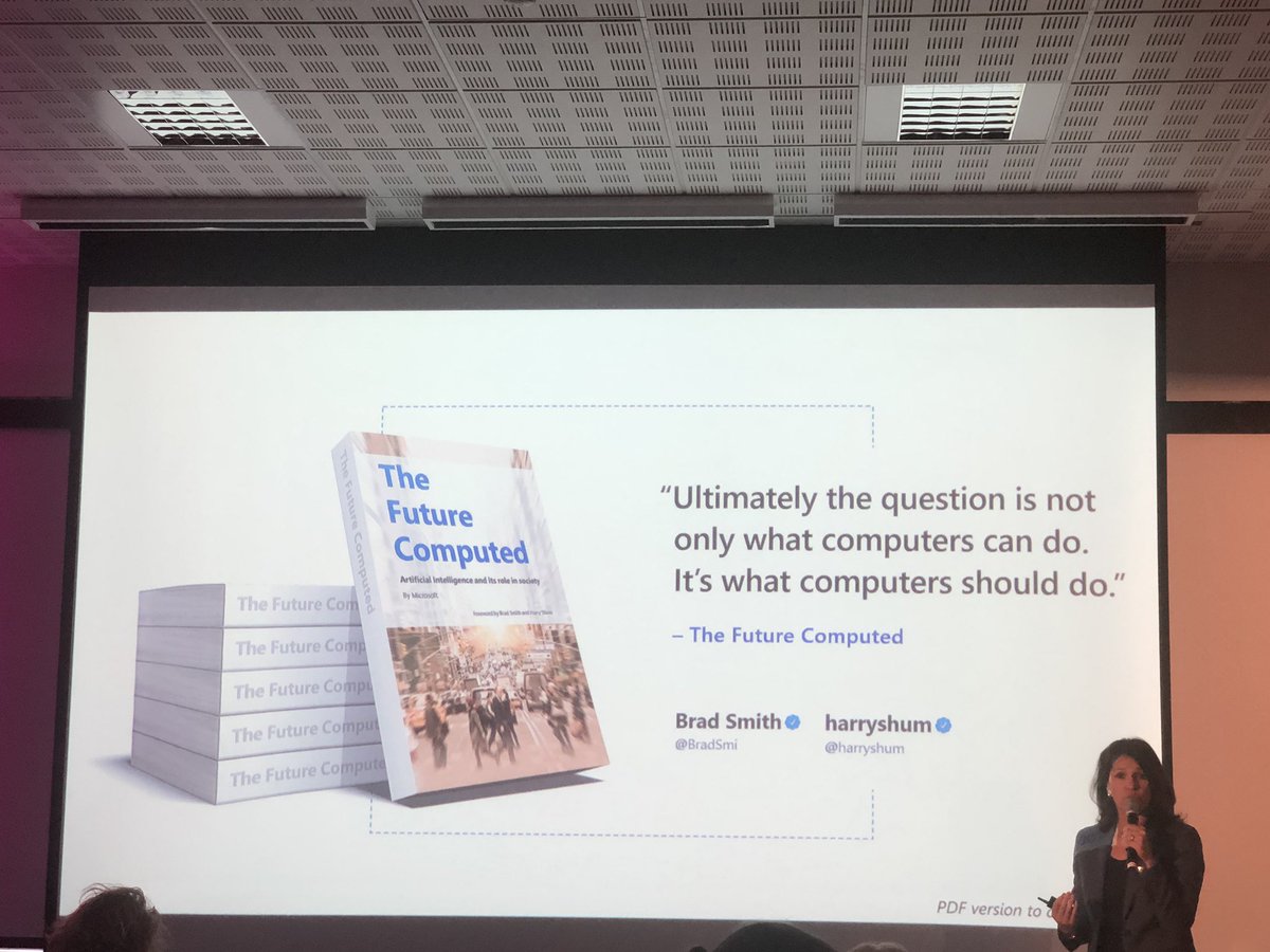 <a href="/LaurenceLafont/">Laurence Lafont</a> COO <a href="/microsoftfrance/">Microsoft France</a> nous interpelle : points de vigilance et enjeux de l’utilisation #IA de façon vertueuse.
Ex : pourquoi suis-je ou pas éligible pour un prêt ?
#equite #fiabilite #diversite #inclusion #transparence #explicabilite #responsabilite 
#INSEECAI2019