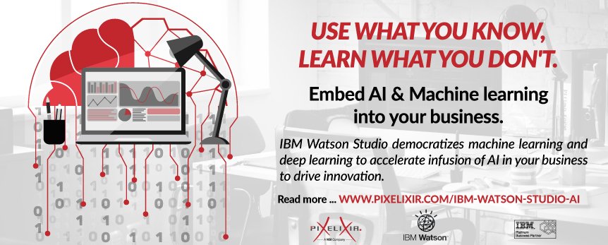 Pixelixir's tweet image. Together the innovative IBM solutions, Watson Machine Learning and Watson Studio bring a concrete answer to the needs of companies to grow and drive business by infusing Artificial Intelligence with efficiency in their daily tasks and processes. bit.ly/2F45DIT