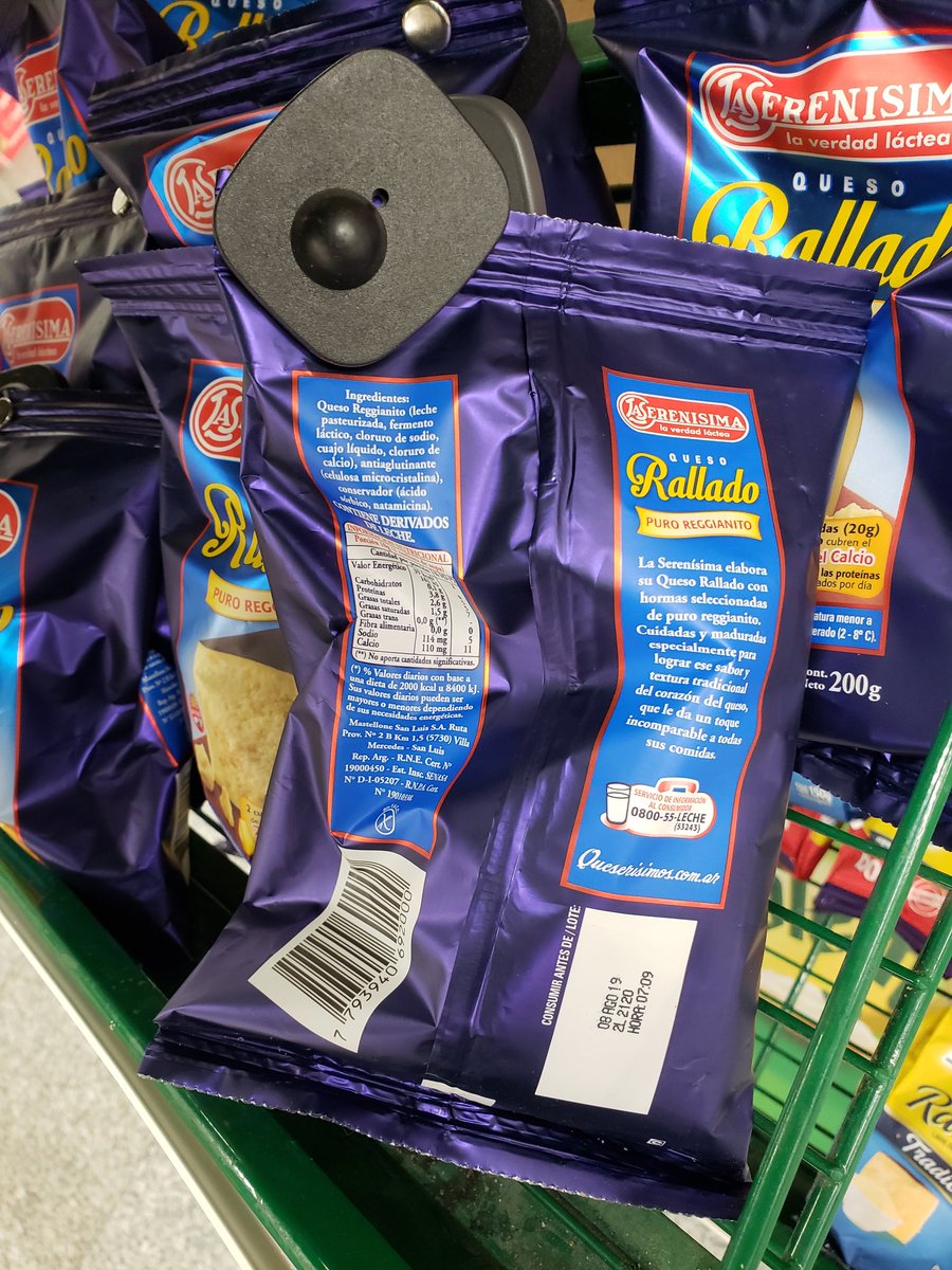 madorni's tweet photo. La decadencia argentina: en el supermercado, queso rallado con alarma. Esta pieza vale $995 por kilo. Una F. Ranger $399 el kilo. Un novillo en el Mercado de Liniers $67,75 el kilo. Un Diputado Nacional cobra de sueldo mensual en prom. $2.227 x kilo de peso: el peso del Estado. https://t.co/UVotrFl6vU
