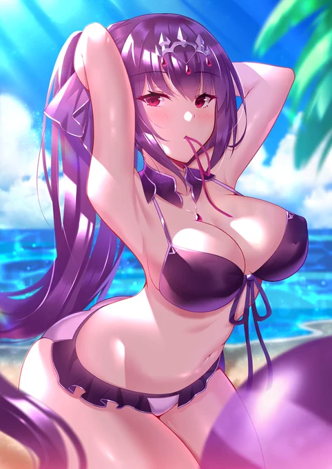 水着スカディ #Fate/GrandOrder #FGO #魅惑のふともも #女体美 #魅惑の谷間 #スカサハ=スカディ #極上の乳 https://t.co/W52Iucpulw 