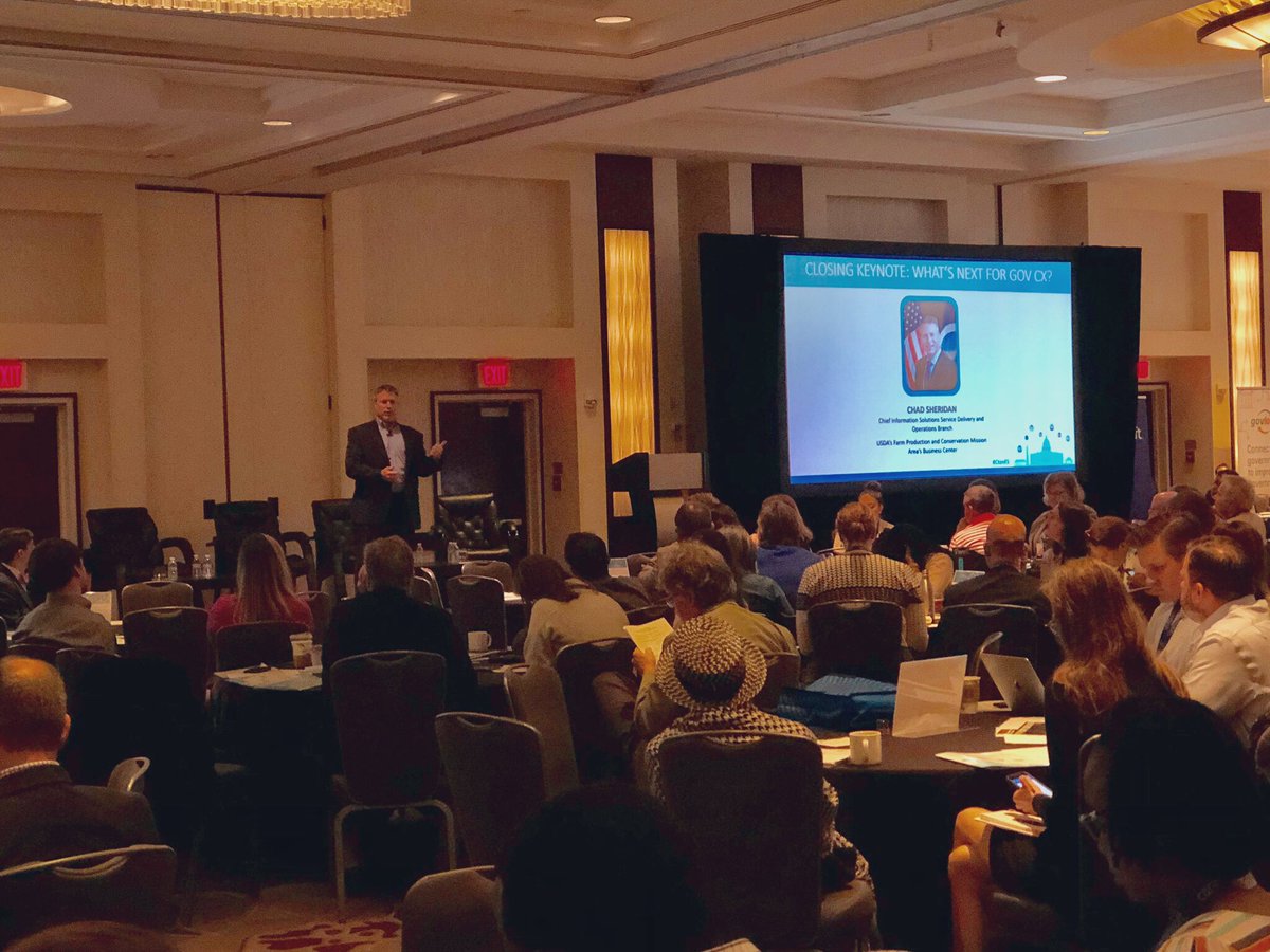 TiffanyAtCarah's tweet photo. #CtznES: Customer demands are always evolving, so how do you and your agency keep up? @USDA’s @chadfsheridan is sharing what’s on the horizon for government #CX journey during closing remarks! https://t.co/XIhItxVxca