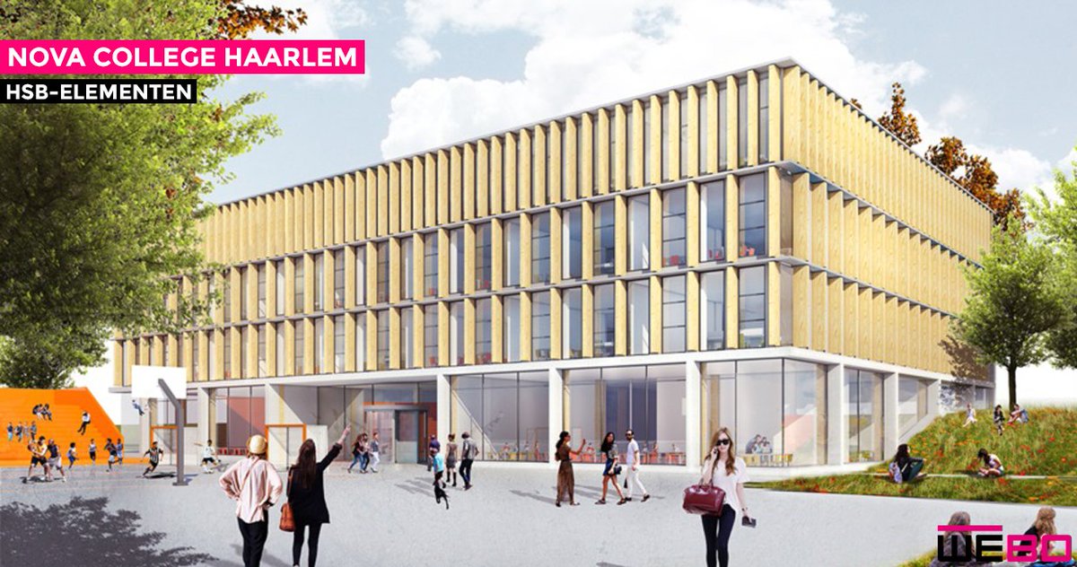 NOVA COLLEGE HAARLEM | Het prefab aandeel neemt toe in Nederland. Ook Prince Cladding Benelux kiest HSB-elementen van <a href="/weborijssen/">WEBO</a> . voor het Nova College te Haarlem!