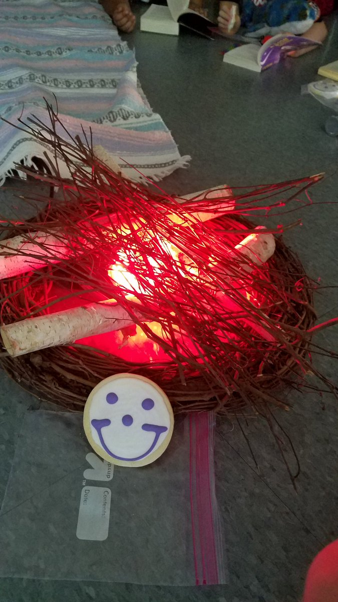 steelergal703's tweet photo. Campfires make everyone smile!  Thanks, Smiley, for helping celebrate one last campfire read before summer break!  #campfires #alwaysreading #smileycookie #summer @EatnPark @smileycookie https://t.co/7qMh2SBykW