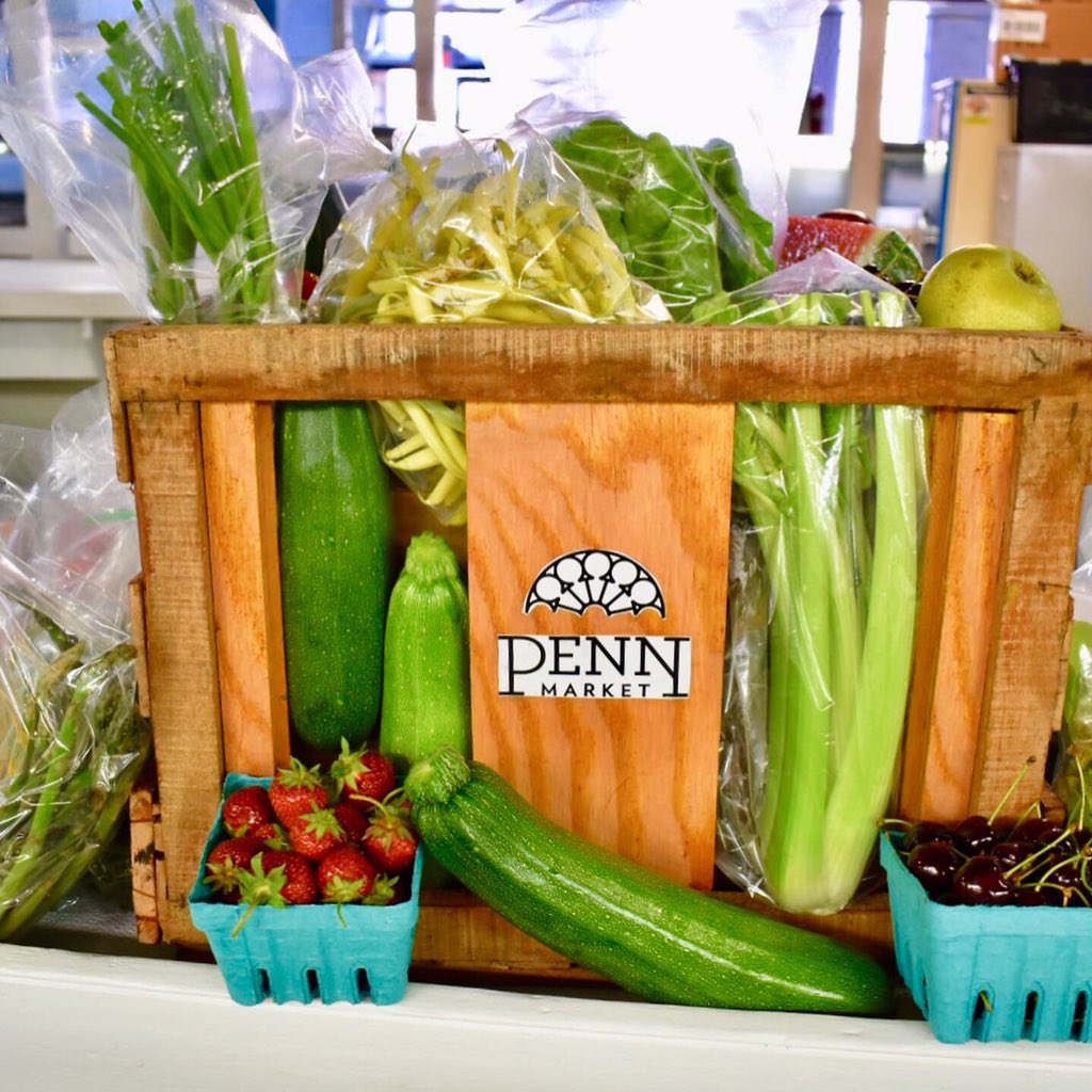 PennMarket's tweet photo. This is year two of our Penn Market Tuesday box this one is going out the door this morning. If your business is interested in a healthy Penn Market box lets us know https://t.co/3w9qIfhVIL and we’ll make one up for your business or family. #farmersmarket https://t.co/G9MpwFNVd1