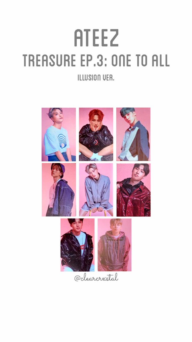 ateez treasure ep.3: one to all photocard template illusion and