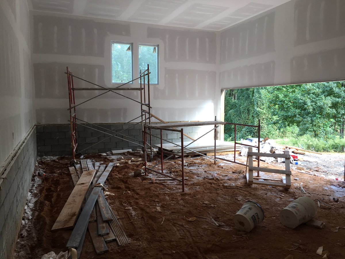 claygandy's tweet photo. “After Drywall Before Cleanup” at Miloiu house project. #MiloiuHouseWoodruffSC https://t.co/B1GjRGVQIQ