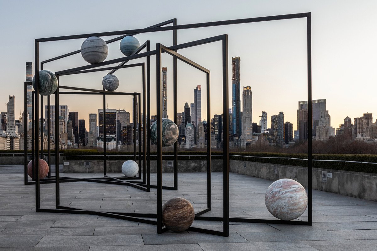 “What I'm fascinated about is basic human questions as what reality is, why we are here, and the limitation of our senses which are not allowing us to ever really answer those questions.”
.
‘ParaPivot I and II,’ 2019 
Alicja Kwade
Met Museum, NYC 
.
(Photo: Alicja Kwade)