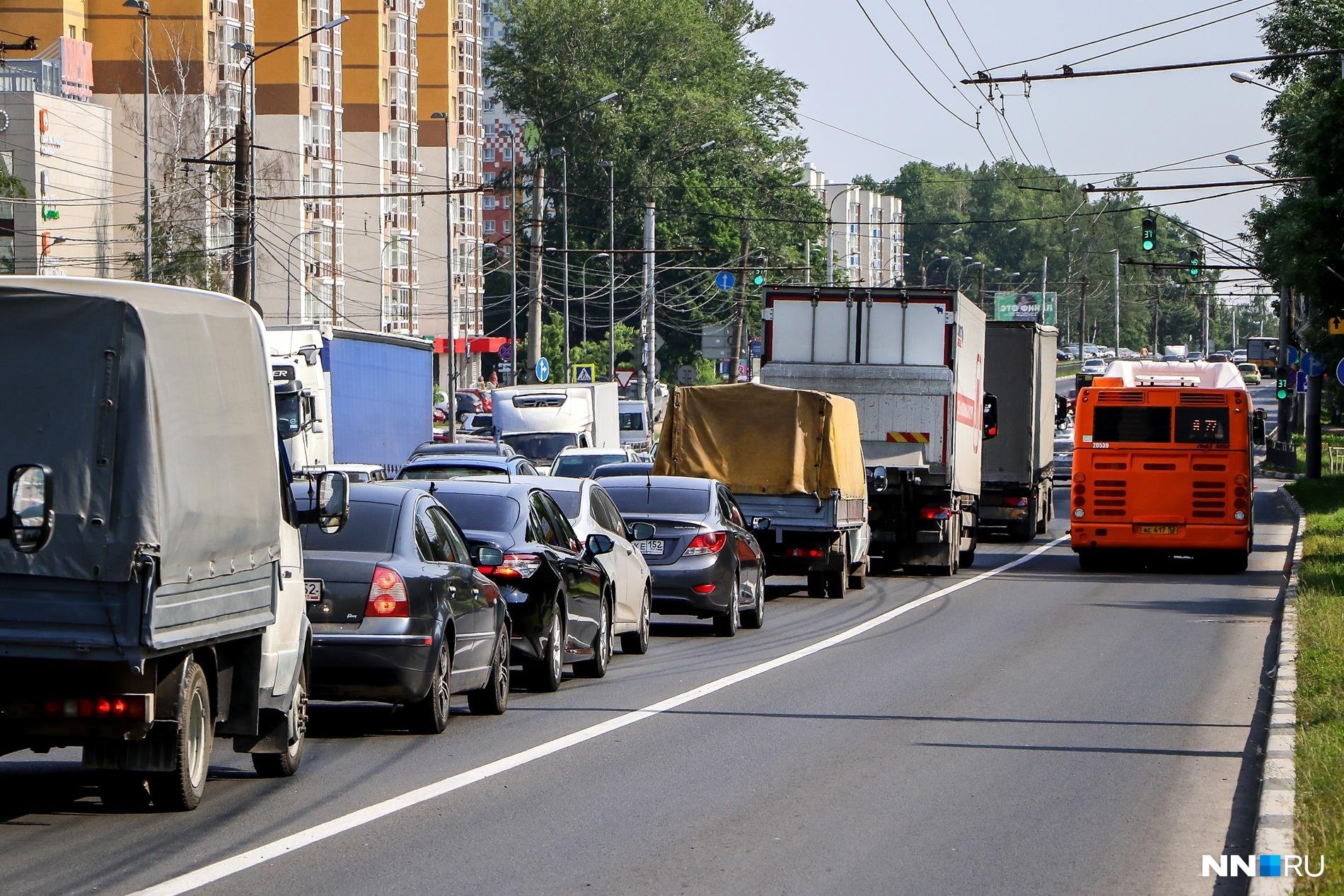 Выделенная полоса на проспекте Гагарина в Нижнем Новгороде