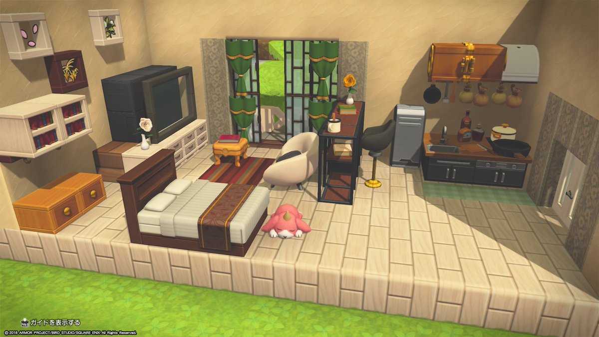 ずう Dqb2 Di Twitter 転勤で引っ越すことになり寂しくて 今一人暮らししている自分の部屋を再現してしまいました 笑 だいたい こういう感じ ハイカウンターテーブルとカウンターチェアがあります Dqb2 Ps4share