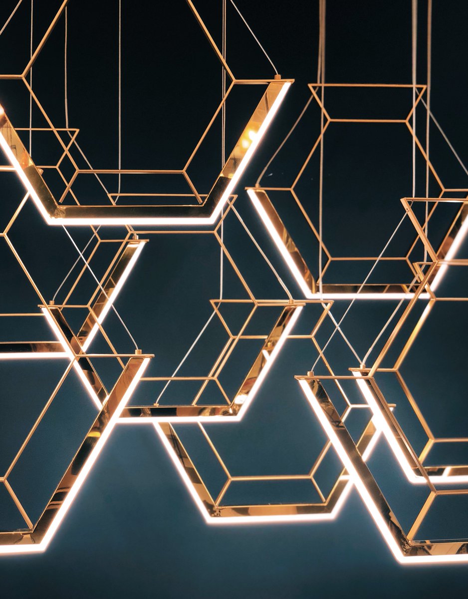 FenwickStores's tweet photo. Lighting so sculptural it doubles as decor? Now that's a bright idea. Illuminate your home in the most artistic of ways with the @dar_lighting Hexagon Collection, available in #FenwickNewcastle #FenwickHome https://t.co/3GUtakWyY2