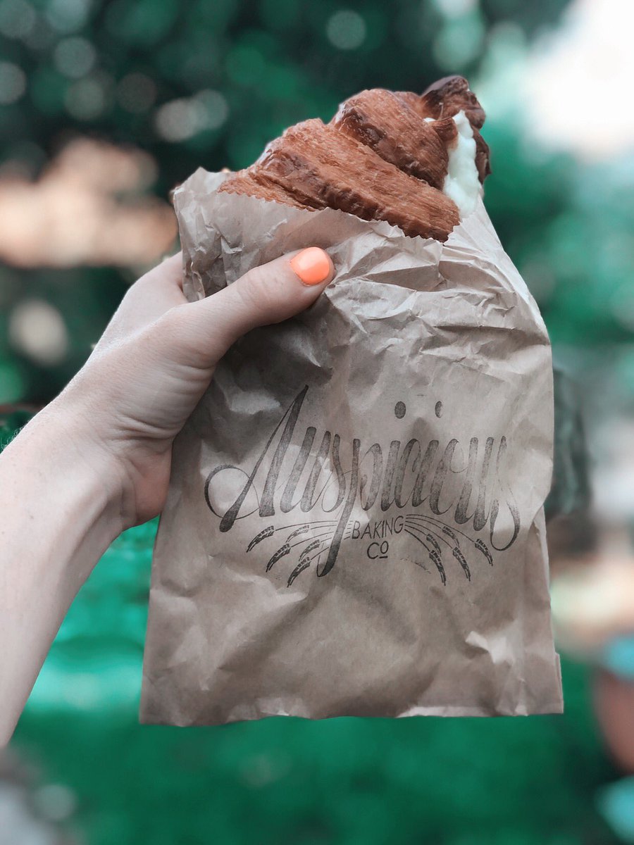 “Oui” always love our auspicious baking co Tuesdays!
Today’s noms: 🥐Mozzarella Sausage Brekkie Croissant
🤤 Blueberry Oatmeal Danish &amp; Maple Cinnamon Twist
Y’all if you haven’t been to their bake shop on a Tues or Sun add it to your list of places to go! #savannah #savannahga