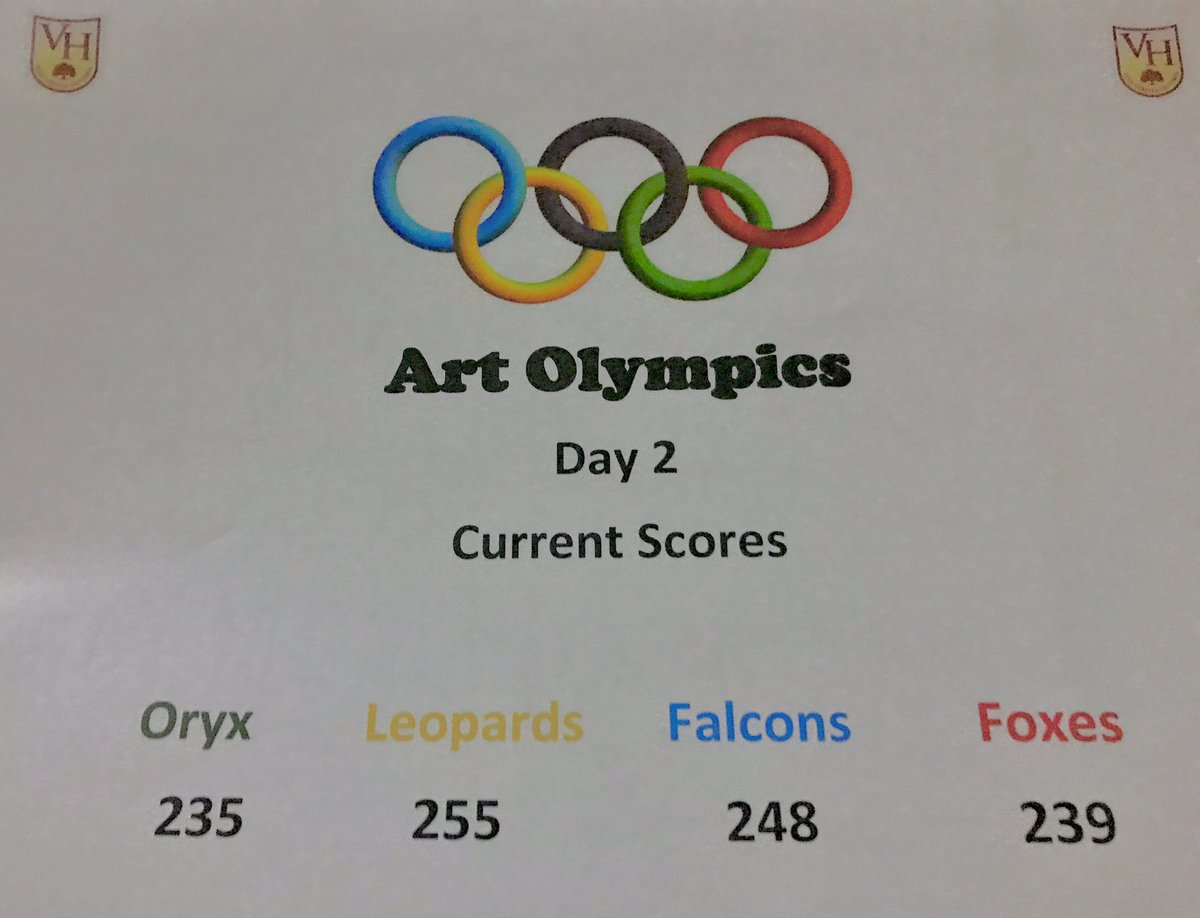 Day Two of the Art Olympics and the leader board has changed - Leopards 🐯 now in the lead. Tomorrow sees year 3 and4 taking on blindfold drawing and more. #vhpsart #VHPSinspires #vhpslittlethings #artolympics <a href="/VHPS_Events/">Events | Victory Heights Primary School</a>