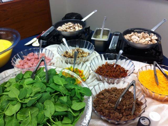 Omelet Station! Perfect idea for a small corporate event, private brunch or just because its TUESDAY!