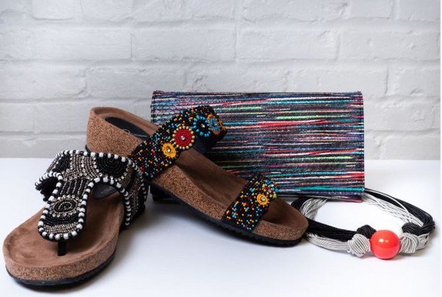 Walking Weekend Style... Slide into a great weekend look with these Azura wedge sandals &amp; colorful Sondra Roberts Flap Clutch. Did you know we're having a shoe sale this week too? 
Shoes or Clutch: Come in or call to inquire (860) 232-6225