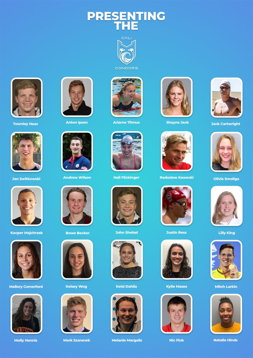 Introducing your 2019 Cali Condors! 

See you at the pool 🏊‍♂️
