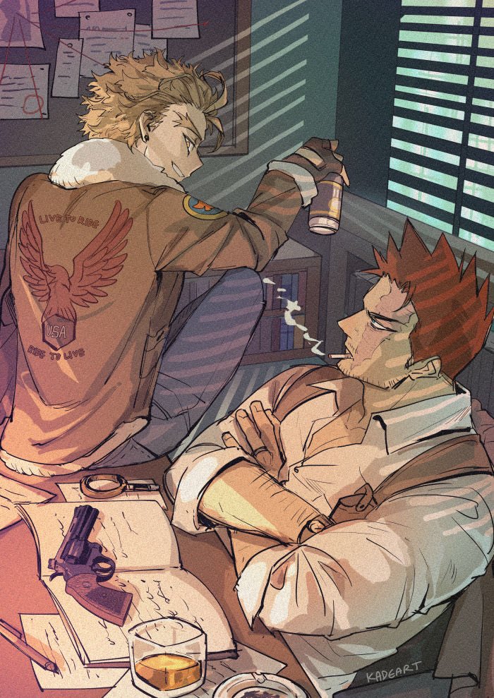 kadeart's tweet photo. endhawks detective AU https://t.co/P576mmUjqY