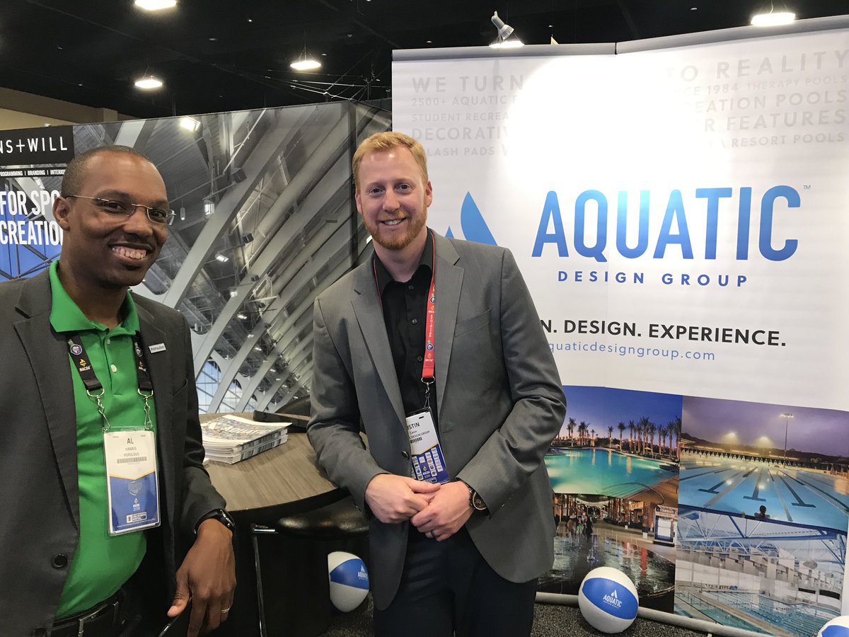 ADG_AE's tweet photo. Aquatic Design Group is connecting with industry friends at NACDA! We are in booth 518 a few more hours still so come and see us. #NACDA #AquaticDesignGroup #HOKNetwork #Populous #AquaticDesign #Aquatics https://t.co/rp1EyuWJ0t