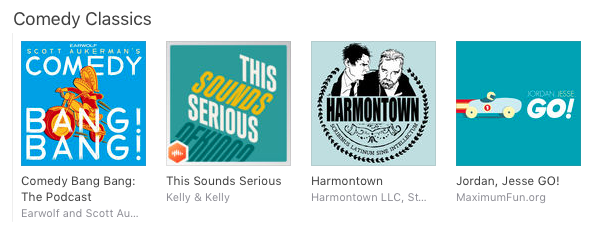 podserious's tweet image. Thanks to @ApplePodcasts for calling our show a &apos;Comedy Classic&apos; alongside @ComedyBangBang @Harmontown and #jordanjessego