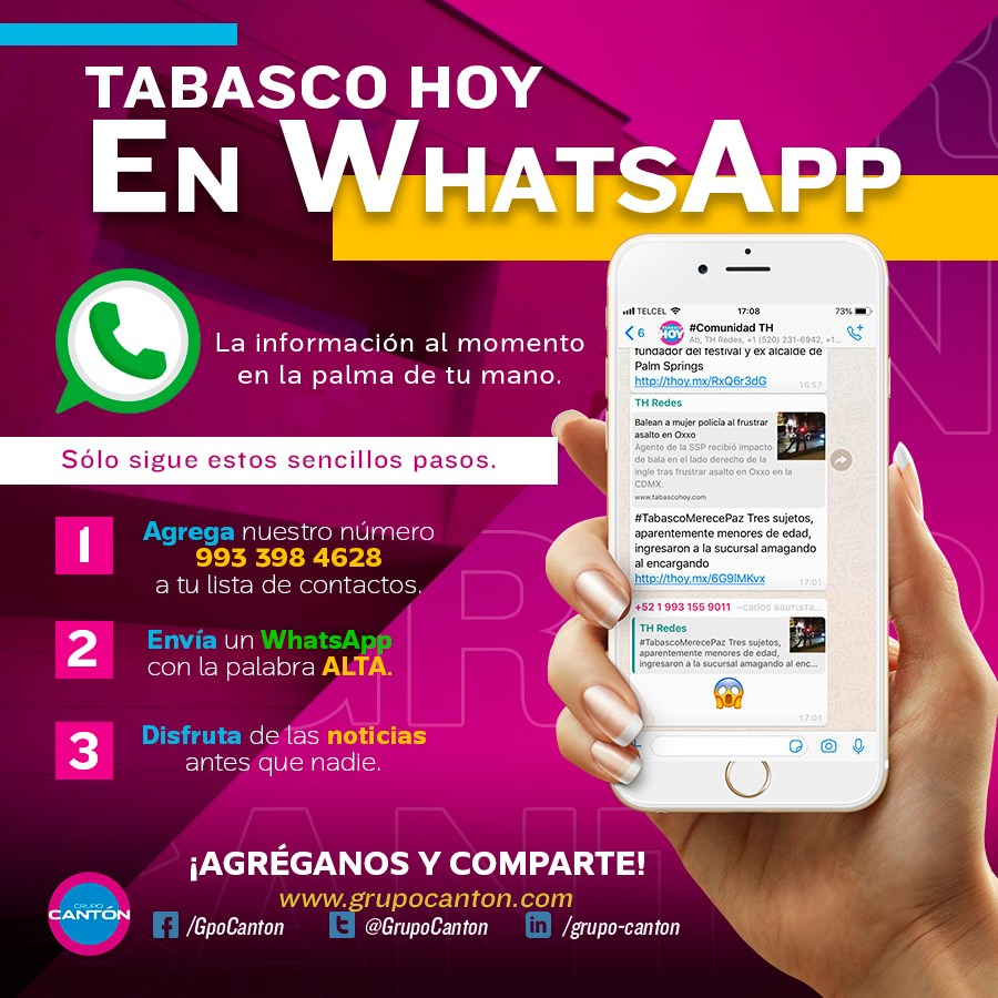 TabascoHOY's tweet photo. 📱 @TabascoHOY sigue creciendo. Recibe la mejor información en la comodidad de tu #WhatsApp, siguiendo estos sencillos pasos 📲

Aquí te dejamos el link 👉🏽 https://t.co/E5KqJH4BGl https://t.co/agnHnX5vvo