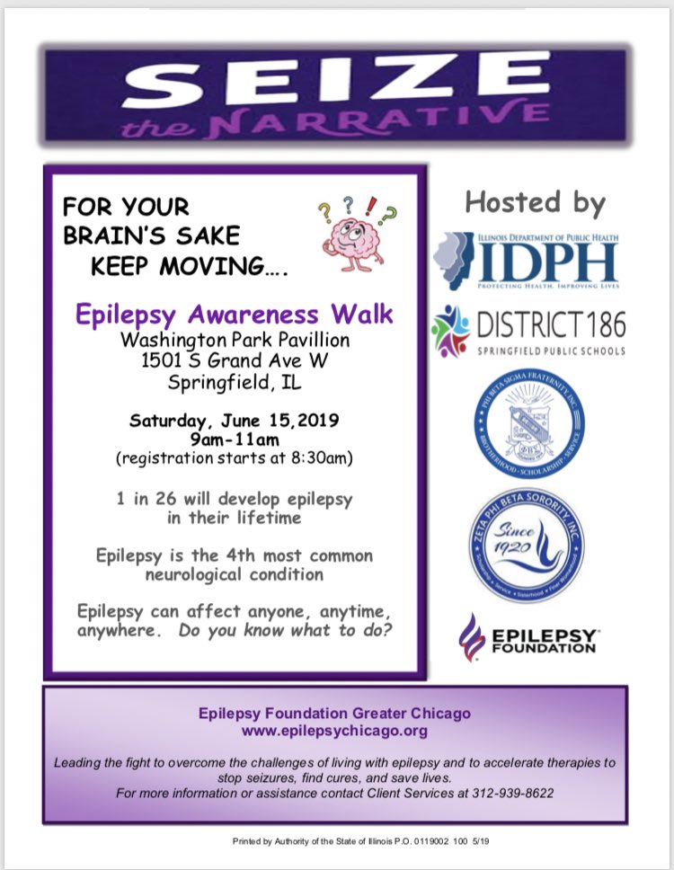 There are 20,000 new cases of epilepsy within the African American community. Join the “Epilepsy 5k walk” this Saturday @ Washington Park Pavilion, Spfld, IL, 9:00am @EpilepsyFdn #epilepsyequity #health #seizethenarrative #Awareness Retweet for awareness🙏