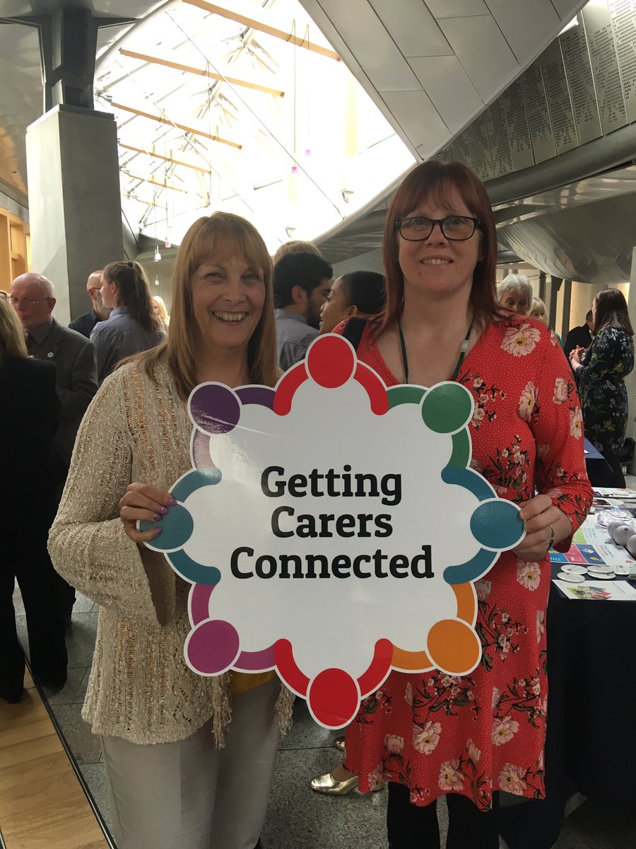 Great parliamentary reception Connecting Carers organised by Carers Scotland tonight - colleagues from Renfrewshire Carers centre pictured here