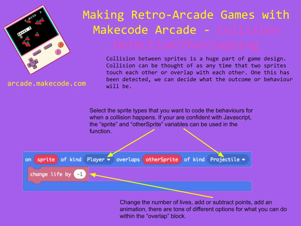 ryan_psmith's tweet image. How do I know if two sprites touch....the overlapping block!! #tldsblearns #tldsbcode #ontariocodes @MSMakeCode #makecodearcade