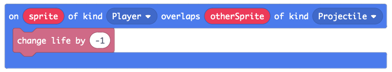 ryan_psmith's tweet image. How do I know if two sprites touch....the overlapping block!! #tldsblearns #tldsbcode #ontariocodes @MSMakeCode #makecodearcade