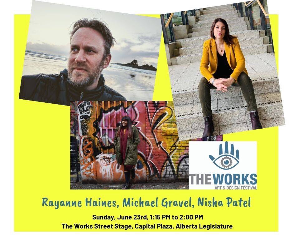 inkrayanne's tweet photo. Come out #yeg! Happening June 23 on @TheWorksFest street stage. @mgravel @AnotherNisha and me! #VerseWorks #festivalcity https://t.co/y9RbEyFRIq