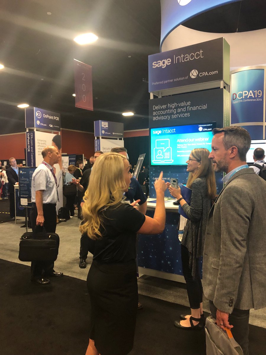 hviveca316's tweet photo. @SageIntacct innovation demo up next at @CPAcom pavilion #AICPAENGAGE https://t.co/i5Q0s9Dgdb