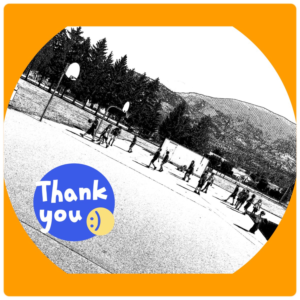 NuitTuc's tweet photo. That moment when the new basketball court is opened, and the old nets get left behind. @NuitTuc #sd53 #basketball Thank-you #PAC https://t.co/b9fD3w8lOM