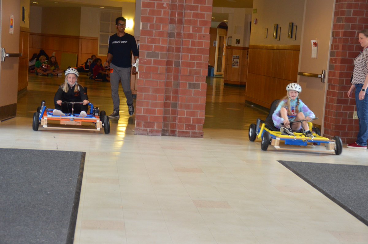 ColbyIMS's tweet image. Racing the solar charged electric go karts that students built down the hall of our school today.  It took a village but these memories of 6th grade science will not soon fade.  @Changeissimple1  @PBLWorks  @revisionsolar @NEED_Project @NSTA @SenechalSci124